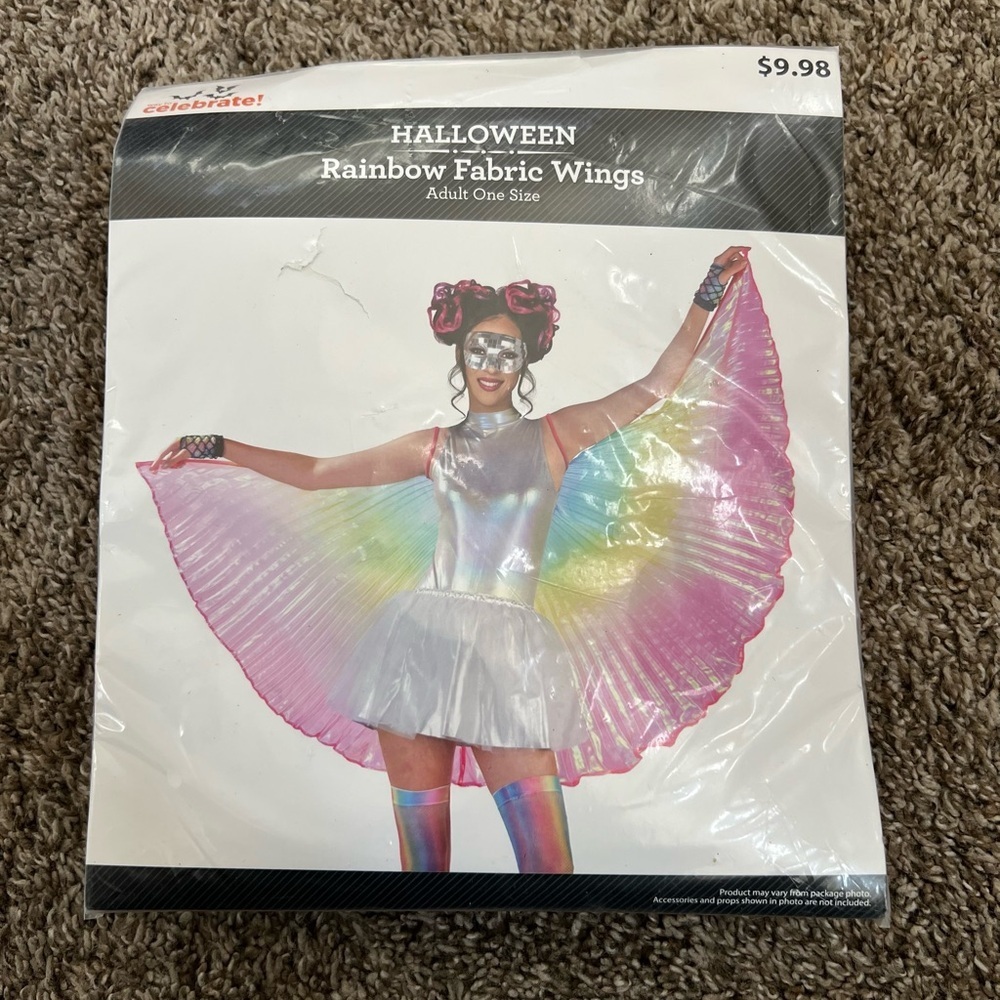 NEW Adult Rainbow Fabric Wings, Adult One Size Fit - Picture 8 of 10